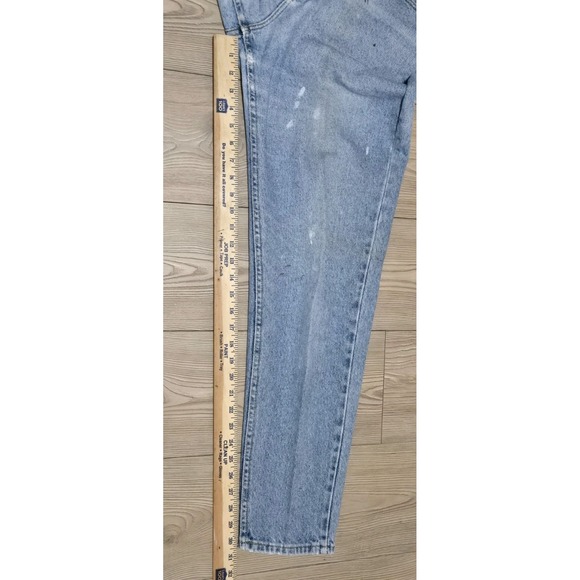 Vintage Lee Jeans Womens 12 Long Blue Light Wash Mom Denim Leather - Picture 4 of 8